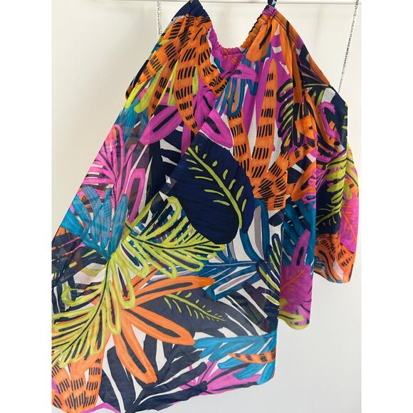 Coco Reef Aura Mesh Ruffle Tankini Top - Eclectic Jungle 32D - Picture 5 of 11